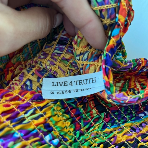 Bold Boho Smocked Crop Top with Dramatic Puff Sleeves – Live 4 Truth - Picture 3 of 5